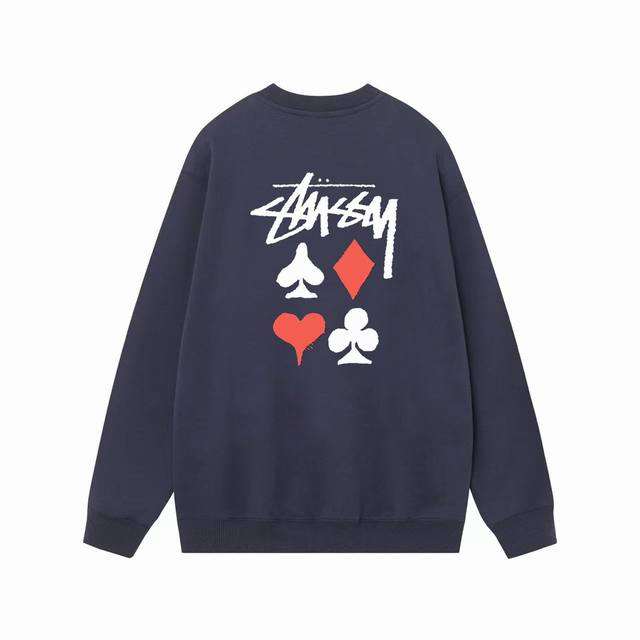 款号hn212 高品质版本，区别通货 Stussy 斯图西 扑克牌印花男女卫衣 -面料精选390克毛圈面料 手感柔软舒适 吸汗透气. -百搭款 原单品质 情侣款