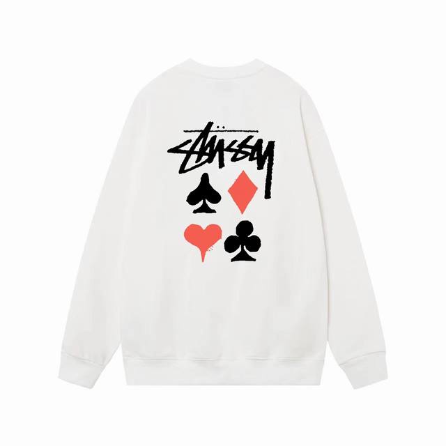 款号hn212 高品质版本，区别通货 Stussy 斯图西 扑克牌印花男女卫衣 -面料精选390克毛圈面料 手感柔软舒适 吸汗透气. -百搭款 原单品质 情侣款