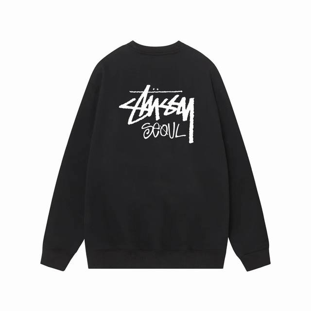 款号hn211 高品质版本，区别通货 Stussy 斯图西 首尔城市限定印花男女卫衣 -面料精选390克毛圈面料 手感柔软舒适 吸汗透气. -百搭款 原单品质