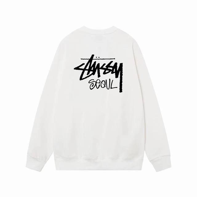 款号hn211 高品质版本，区别通货 Stussy 斯图西 首尔城市限定印花男女卫衣 -面料精选390克毛圈面料 手感柔软舒适 吸汗透气. -百搭款 原单品质