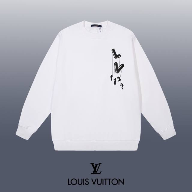 Louis Vuitton 路易威登 24Ss 经典圆领卫衣 1:1对版定制面料420克大毛圈高克重百分百纯棉 双针车线跨缝工艺 配套同缸1X1紧密高克重螺纹