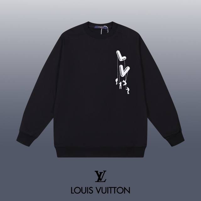 Louis Vuitton 路易威登 24Ss 经典圆领卫衣 1:1对版定制面料420克大毛圈高克重百分百纯棉 双针车线跨缝工艺 配套同缸1X1紧密高克重螺纹