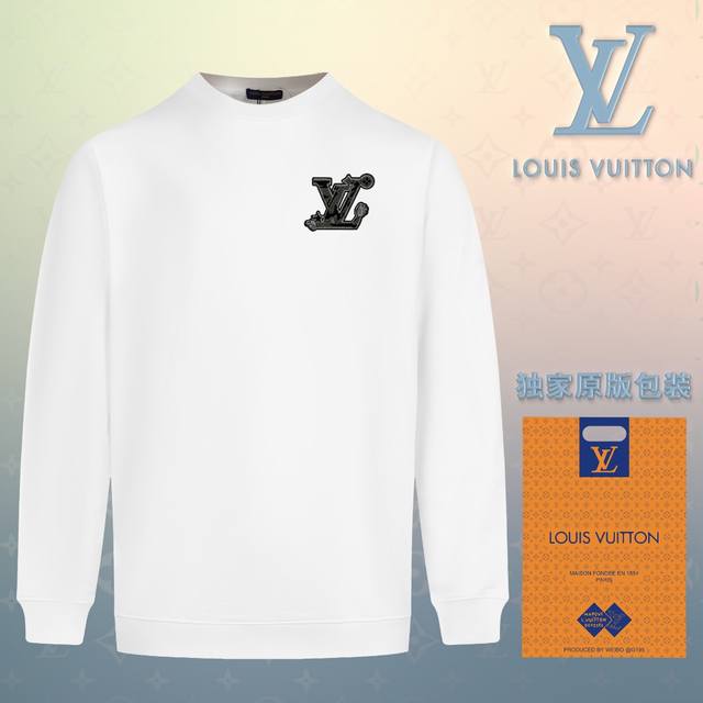 顶级版本 官网品质 配送独家图片原版包装 路易威登 Louis Vuitton 现货秒发 2024秋冬新款毛圈卫衣 搭配重工高端翻毛皮刺绣logo定标工艺，设计