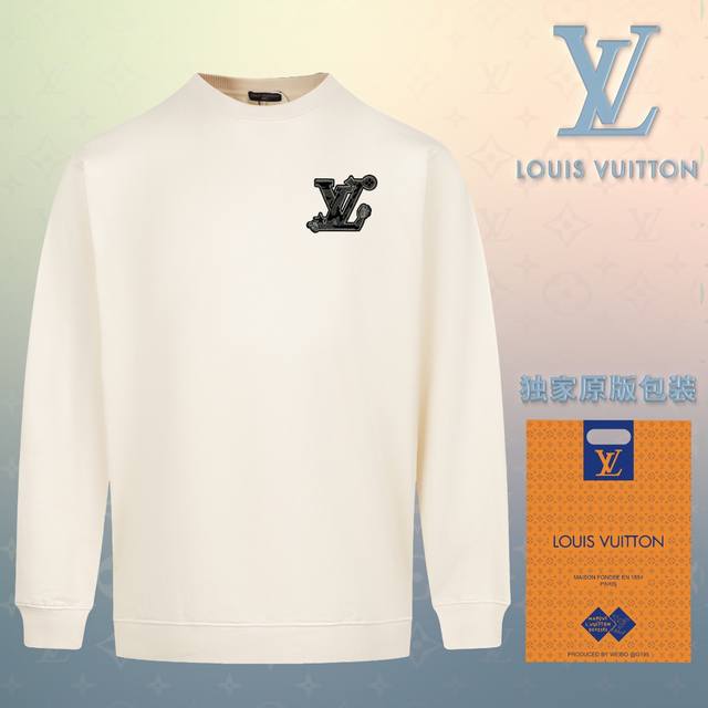 顶级版本 官网品质 配送独家图片原版包装 路易威登 Louis Vuitton 现货秒发 2024秋冬新款毛圈卫衣 搭配重工高端翻毛皮刺绣logo定标工艺，设计