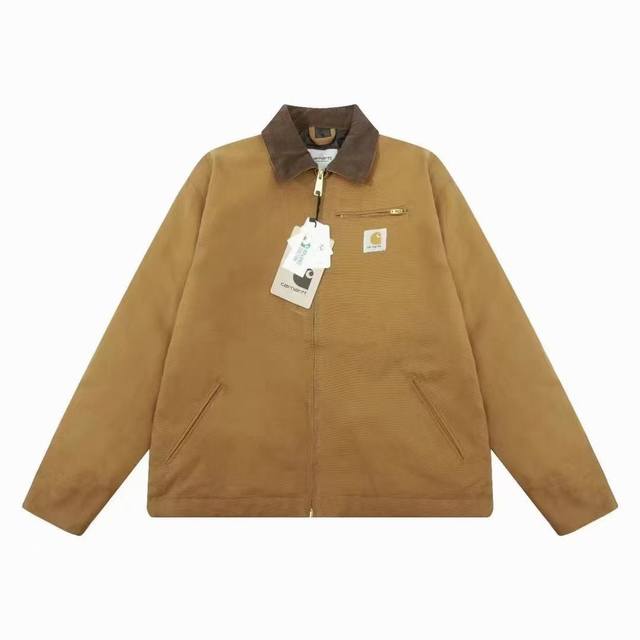 款号286 卡哈特经典胸前口袋贴布logo工装棉服 -Carhartt 卡哈特 底特律 复古帆布 重磅厚工装夹棉夹克加棉外套- 黑色 白色 紫色 棕色 尺码：S