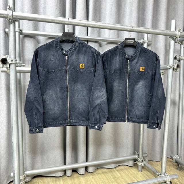 款号280 Carhartt 卡哈特 纯色拼接 宽松休闲 水洗 渐变 立领牛仔外套 24秋季新款上新 定制高品质牛仔面料 正品购入1:1复刻还原正品 水洗做旧