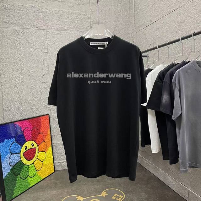 亚历山大王*Alexanderwang 2025春夏季新款 字母logo印花 定制面料300G 短袖t恤 男女同款 尺码：S M L Xl Xxl 五个码 颜色