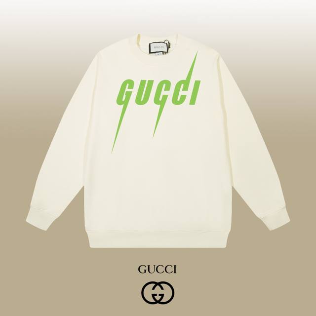 Gucci 古驰 24Ss 经典圆领卫衣 1:1对版定制面料420克大毛圈高克重百分百纯棉 双针车线跨缝工艺 配套同缸1X1紧密高克重螺纹 螺纹有宽度 男女同款