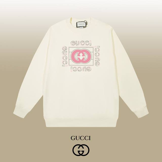 Gucci 古驰 24Ss 经典圆领卫衣 1:1对版定制面料420克大毛圈高克重百分百纯棉 双针车线跨缝工艺 配套同缸1X1紧密高克重螺纹 螺纹有宽度 男女同款