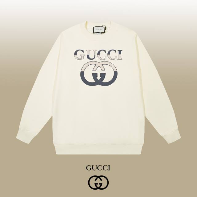 Gucci 古驰 24Ss 经典圆领卫衣 1:1对版定制面料420克大毛圈高克重百分百纯棉 双针车线跨缝工艺 配套同缸1X1紧密高克重螺纹 螺纹有宽度 男女同款