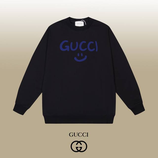 Gucci 古驰 24Ss 经典圆领卫衣 1:1对版定制面料420克大毛圈高克重百分百纯棉 双针车线跨缝工艺 配套同缸1X1紧密高克重螺纹 螺纹有宽度 男女同款