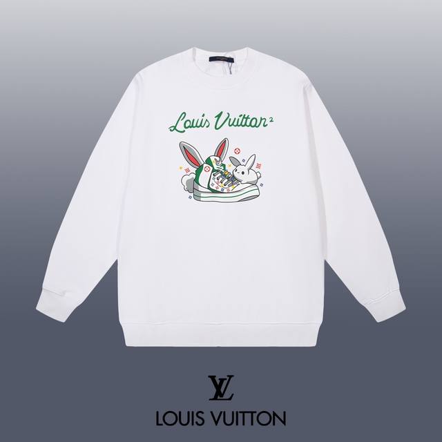 Louis Vuitton 路易威登 24Ss 经典圆领卫衣 1:1对版定制面料420克大毛圈高克重百分百纯棉 双针车线跨缝工艺 配套同缸1X1紧密高克重螺纹