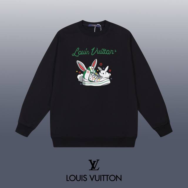 Louis Vuitton 路易威登 24Ss 经典圆领卫衣 1:1对版定制面料420克大毛圈高克重百分百纯棉 双针车线跨缝工艺 配套同缸1X1紧密高克重螺纹