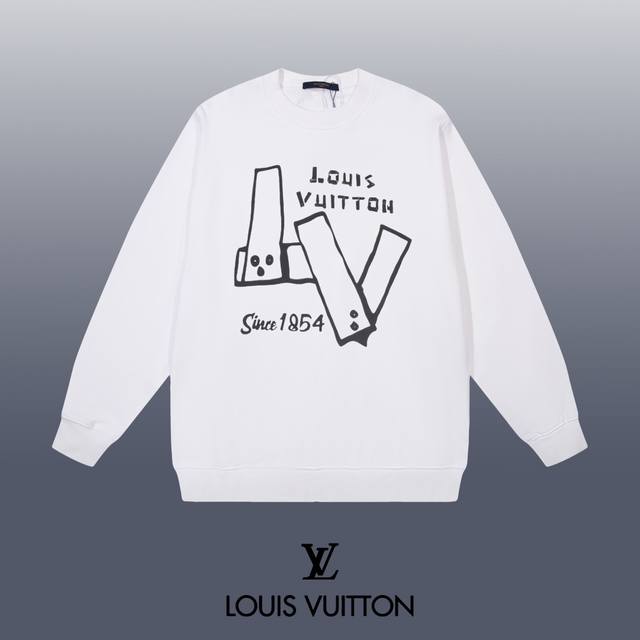 Louis Vuitton 路易威登 24Ss 经典圆领卫衣 1:1对版定制面料420克大毛圈高克重百分百纯棉 双针车线跨缝工艺 配套同缸1X1紧密高克重螺纹