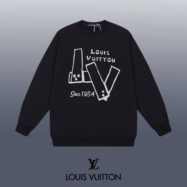 Louis Vuitton 路易威登 24Ss 经典圆领卫衣 1:1对版定制面料420克大毛圈高克重百分百纯棉 双针车线跨缝工艺 配套同缸1X1紧密高克重螺纹