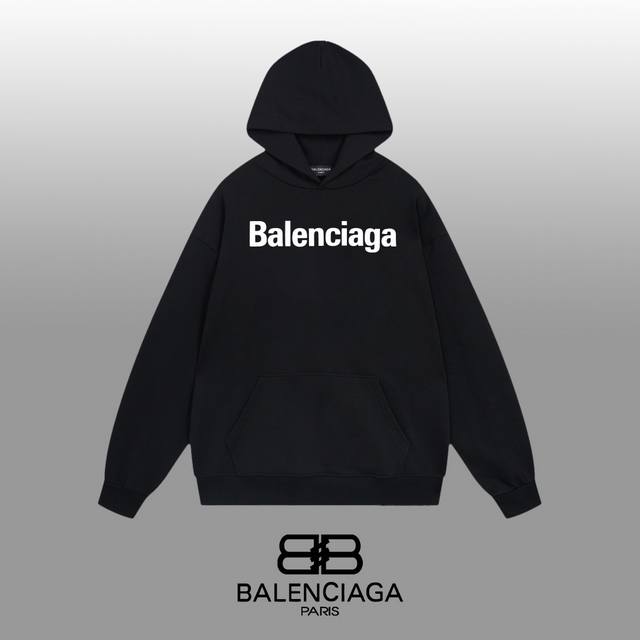 Balenciaga 巴黎世家 24Ss 经典连帽卫衣 1:1对版定制面料420克大毛圈高克重百分百纯棉 双针车线跨缝工艺 配套同缸1X1紧密高克重螺纹 螺纹有