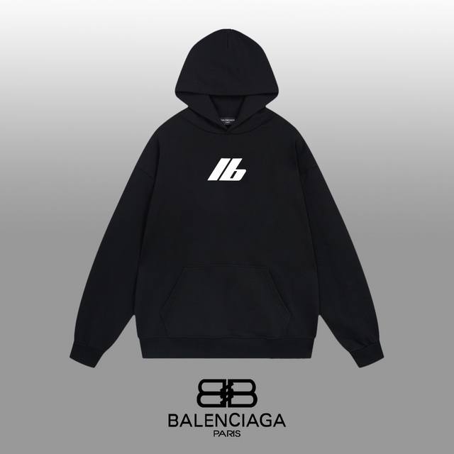 Balenciaga 巴黎世家 24Ss 经典连帽卫衣 1:1对版定制面料420克大毛圈高克重百分百纯棉 双针车线跨缝工艺 配套同缸1X1紧密高克重螺纹 螺纹有