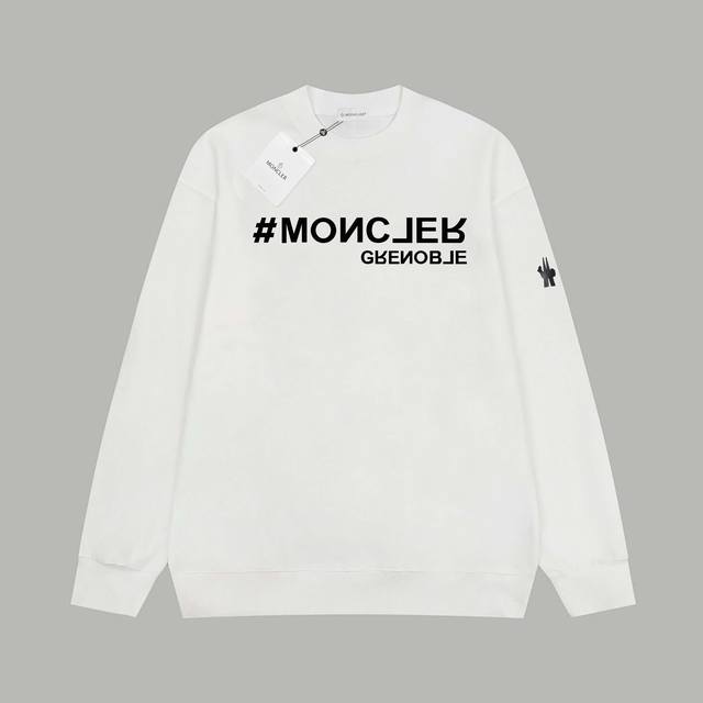 Moncler 蒙口 官网同款经典硅胶字母手臂黑标 毛圈长袖卫衣 - 420G重磅毛圈版本 百分百纯棉独家出货 定染硫化黑无尘处理面料 -面料：420G百分百纯