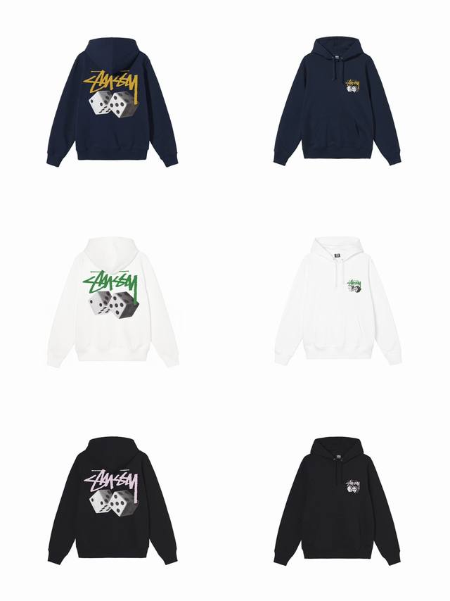 款号hn1060 高品质版本，区别通货 斯图西stussy Fw24 骰子系列 Roll The Dice Hoodie 连帽卫衣 男女同款 -面料精选390克