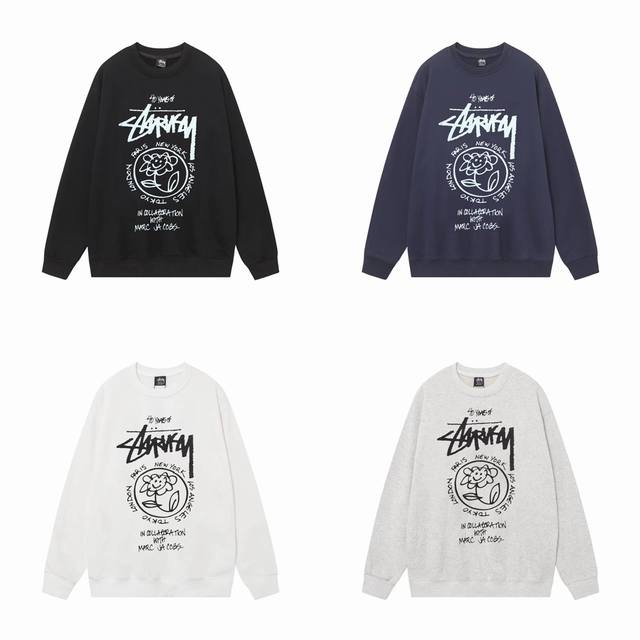 款号hn240 高品质版本，区别通货 斯图西 Stussy X Marc Jacobs 40周年联名款 经典巡游卫衣 -面料精选390克毛圈面料 手感柔软舒适