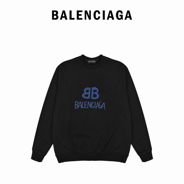 Balenciaga巴黎世家个性字母logo印花圆领卫衣 定制460克大毛圈面料 圆领卫衣 男女同款 货号1123190003 尺码：S M L Xl Xxl