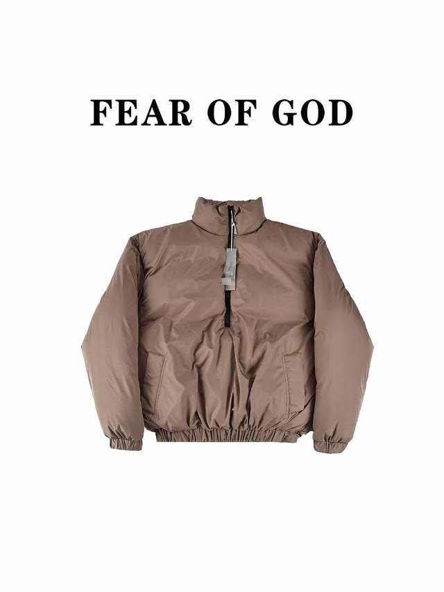 Fear Of God Essentials复线半拉链款 秋冬棉服面包服 顶级复刻 2色齐发 过验级fog最新一季大地色系爆款加厚 今年最新大爆款一共2个颜色：