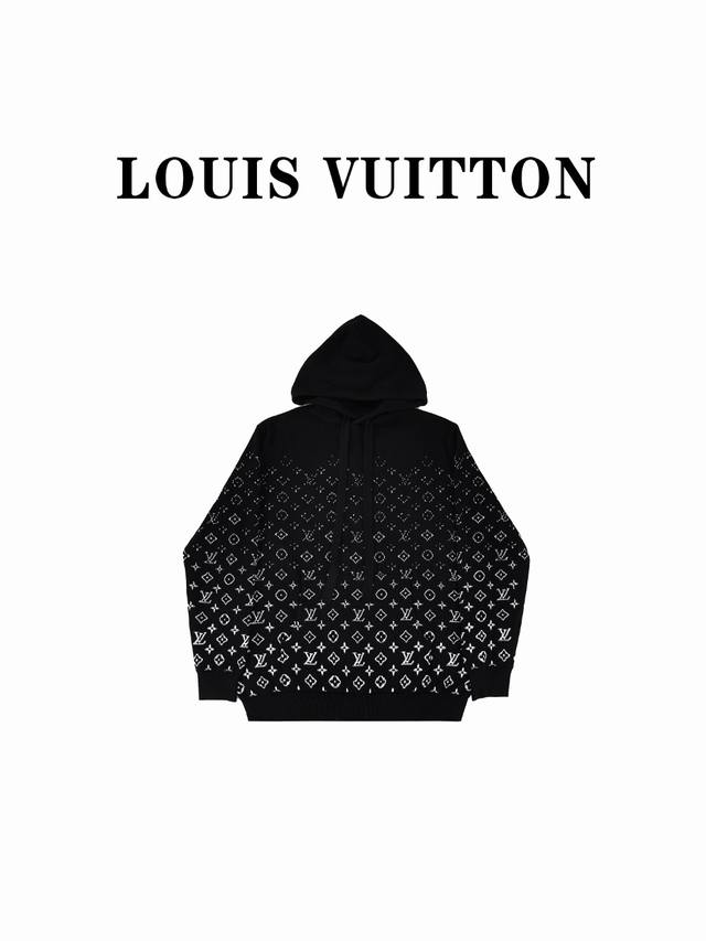 Louis Vuitton Lv 路易威登 24Fw 渐变满印提花连帽毛衣 原 P11,300购买，原办花形设计、渐变提花工艺、连帽针织卫衣、插都版型设计、全套