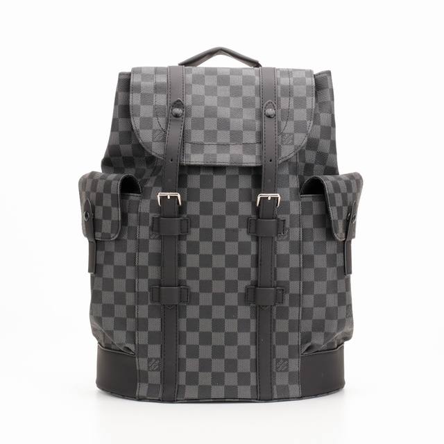 Louis Vuitton Lv Christopher石墨棋盘格牛皮背包双肩包中号n41379 官网在售价25,500Rmb，本款 Christopher 双