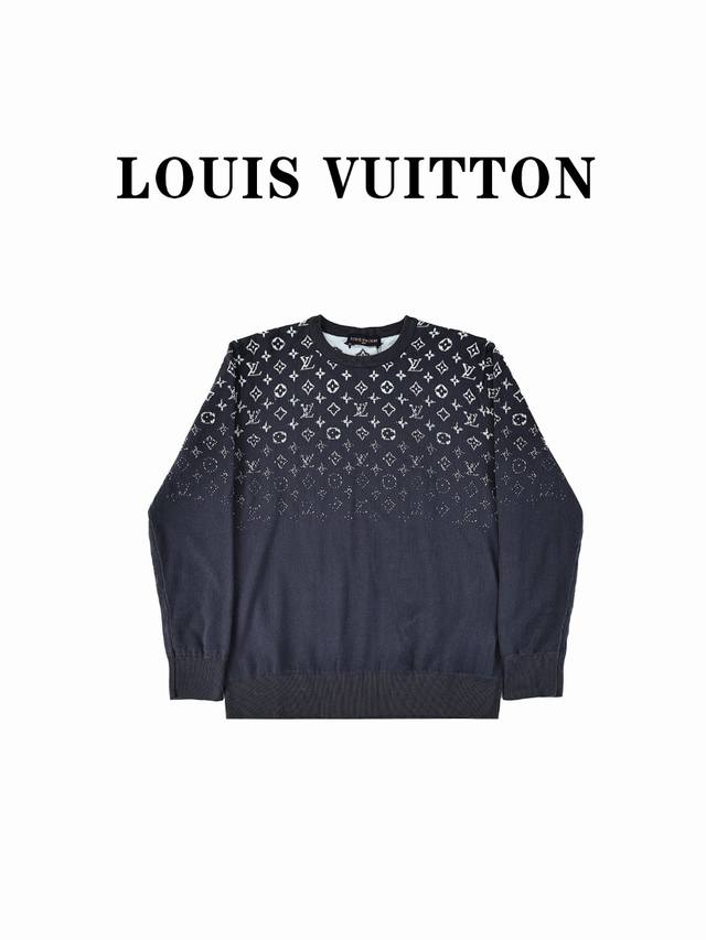 Louis Vuitton Lv 路易威登 24Fw 星空渐变满印圆领毛衣 史上最强的对位了 基本全是手工定位对花操作 没有裁刀推 为的就是极高度还原 工艺难度