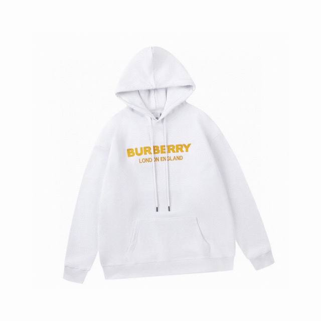 巴宝莉 Burberry 秋冬新款，字母logo刺绣连帽卫衣，独家定制赛络紧密纺纺纱精棉鱼鳞双卫衣450G面料！手感柔软！时尚又百搭，品质看得见，男女同款！ C