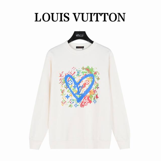 Louis Vuitton 路易威登 爱心涂鸦泼墨圆领卫衣 新一季胸前lv标致性爱心涂鸦人所皆知的工艺！增加时尚元素又不会过于夸张！ 卫衣属于衣橱不可或缺的单品