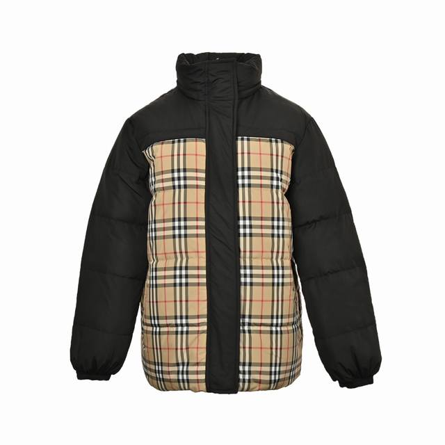 Burberry 巴宝莉 经典格纹拼接双面穿羽绒服 英伦与简约的组合款式，经典运动休闲风格设计，情侣款格纹黑面双面穿羽绒外套！ 十分简约通勤的设计，基本上没有什