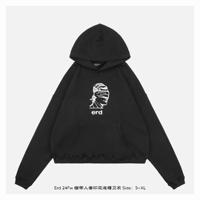 Enfants Riches Deprimes 24Fw 绷带人像印花连帽卫衣 -正确版本，面料颜色偏灰黑色，并非纯黑 面料用的是纯棉460-480克面料，双层