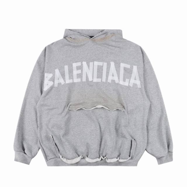 Balenciaga 巴黎世家 美纹纸胶带帽衫 本部研发 购入原版 耗时45天面料采用定制480克精梳棉面料 下垂感和面料硬挺度非常屌胸前胶带字母数码印花直喷工