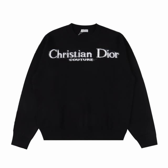 Dior 迪奥 24Fw Cd标语签名字母圆领毛衣 采用混纺材质面料，柔顺保暖，抗起球性能好，采用进口无缝电脑横机全卷边编织，单件机编时间超过90分钟，胚身+成