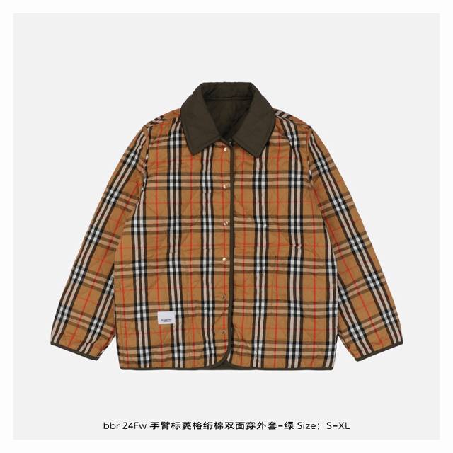 Burberry 博柏利 24Fw 手臂标菱格绗棉双面穿外套-背面 经典格纹设计，超精细复古菱格衍缝，内部轻薄夹棉，开模logo四合扣开襟，男女同款 Size：