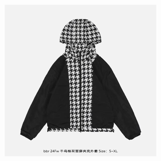 Burberry 博柏利 24Fw 千鸟格双面穿夹克外套-背面 原版15600购入，布料定制，原版布料80%棉 20%涤纶，采用定织定染格纹面料，全身多处对位拼