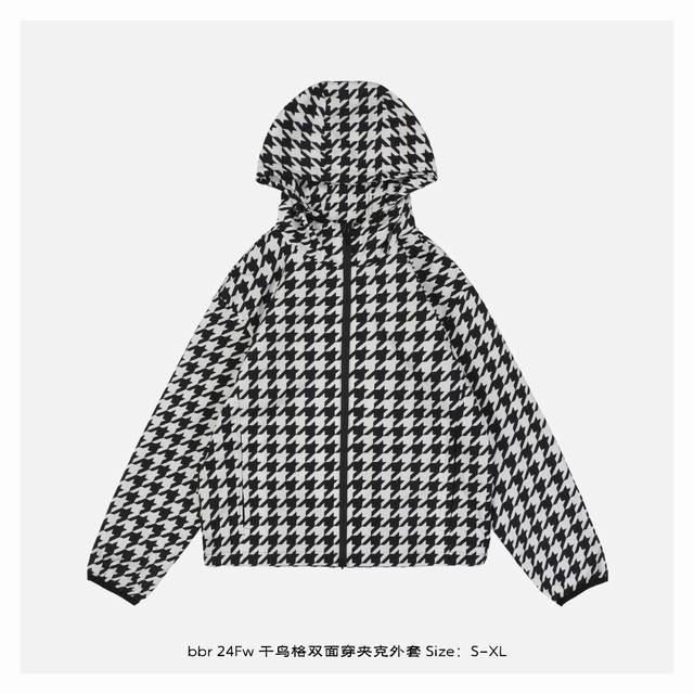 Burberry 博柏利 24Fw 千鸟格双面穿夹克外套-正面 原版15600购入，布料定制，原版布料80%棉 20%涤纶，采用定织定染格纹面料，全身多处对位拼