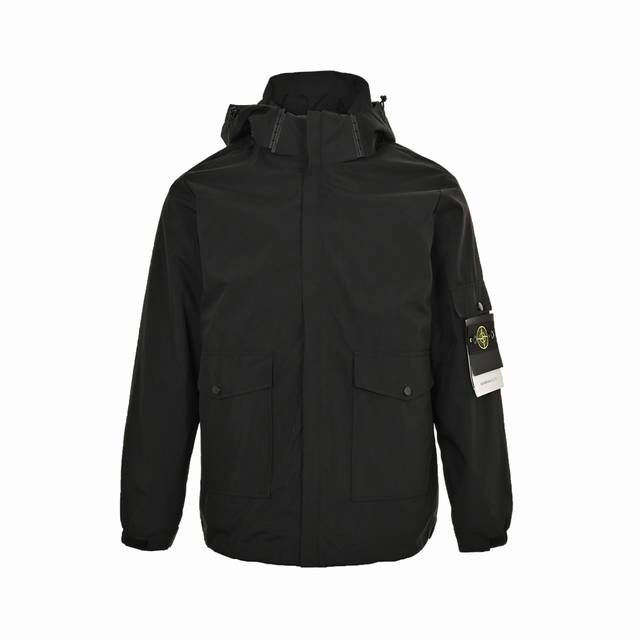 Stone Island 石头岛 立领拉链纯色徽标三合一冲锋衣外套 颜色 黑色 米白色 绿色 Size:L-4Xl