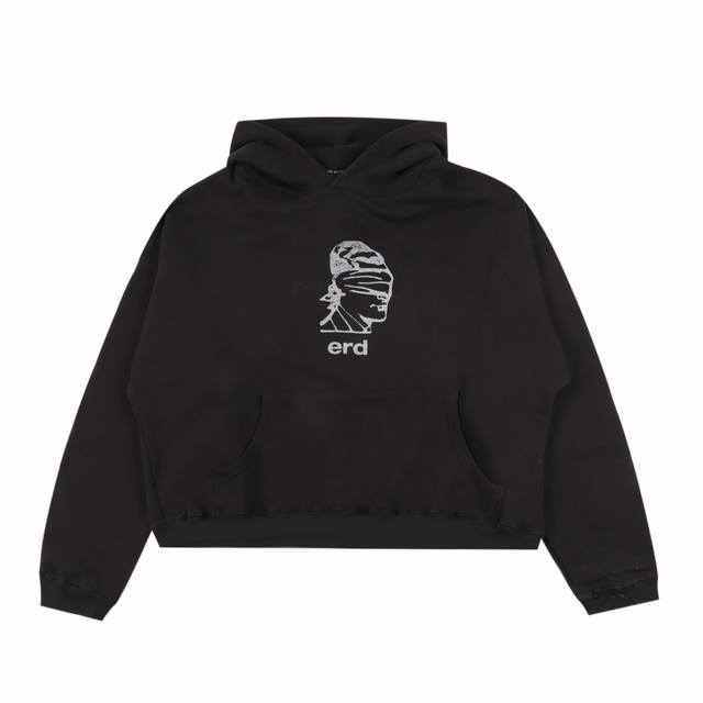 Enfants Riches Deprimes 24Fw 绷带人像印花连帽卫衣 -正确版本，面料颜色偏灰黑色，并非纯黑 面料用的是纯棉460-480克面料，双层