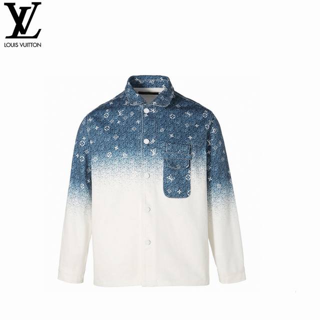 Louis Vuitton 路易威登24Ss满印星空渐变牛仔外套 -面料采用丹宁斜纹牛仔面料，经过脱浆处理，软硬适中 -印花采用纯手工喷印，非普通数码印花 -定