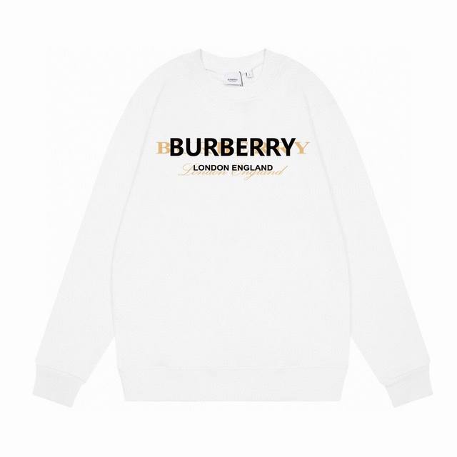 Burberry巴宝莉新款重影字母印花卫衣圆领款，高品质高克重上等原料，质感好上身非常舒服！基础款日常又耐穿！基础款的长袖卫衣，男女均可驾驭！上身超好看！ 尺码