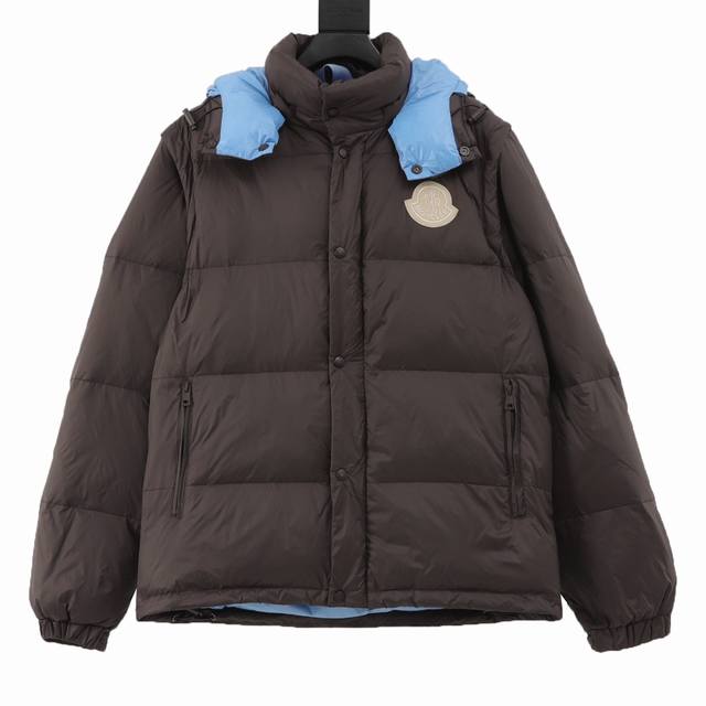 Moncler 蒙口 24Fw Cyclone大标可拆袖连帽羽绒服 该款羽绒服采用标志性的尼龙面料制成 25D480T尼龙防风防雨面料 拆袖设计可轻松调节款型