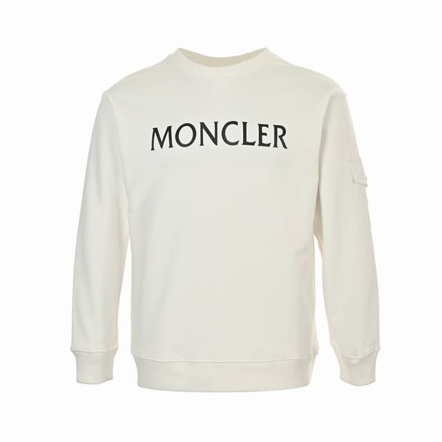 Moncler 蒙口 经典字母logo印花圆领卫衣 420克重纯棉面料毛圈底定制32支2*2螺纹 成衣两遍水洗处理 面料舒适亲肤无异感 定制定染面料 纺织密度高