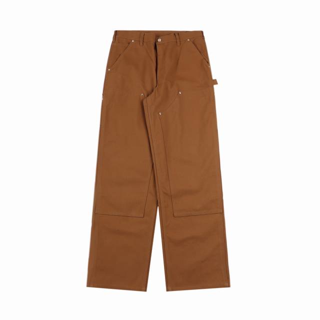 卡哈特最经典版型 海王 杰森 莫玛同款 Carhartt2024新品wip经典logo标签多口袋双膝布工装裤 中腰直筒裤型 定义为loose Fit宽松版型 恰