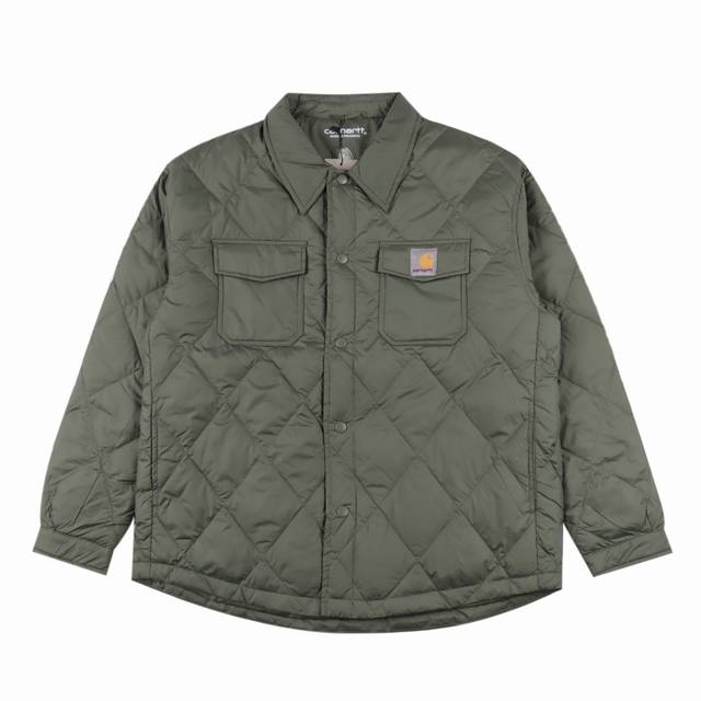 Carhartt 卡哈特菱格工装羽绒服外套 秋冬同步款 顶级颜值单品 真正90白鸭绒填充 保暖效果拉满 涂层订制面料 防水 抗风 保暖性一级 双层内里不跑绒 不