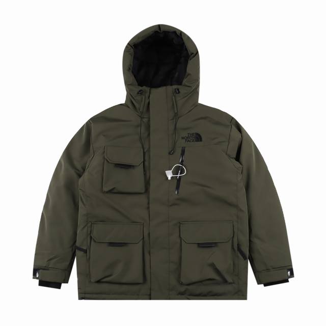 The Nroth Face Tnf 北面 Polar 防水防风工装纯色logo标识多口袋抽绳连帽棉服 官官网冬季的新款 冬季不可或缺的长款羽绒棉衣 连帽设计