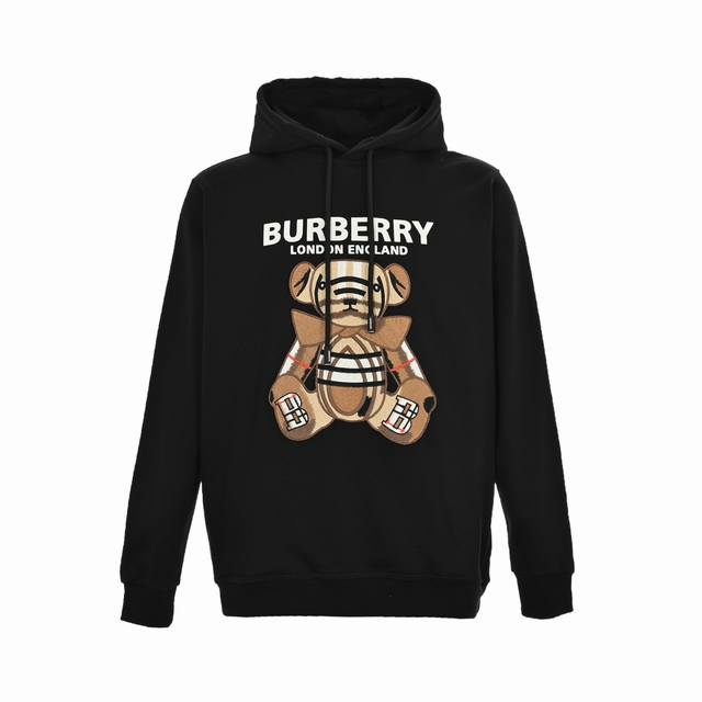 Burberry 巴宝莉 刺绣泰迪小熊连帽卫衣 清爽干净的棉质情侣款卫衣 实物很漂亮的颜色！给人很干净的高级感 胸前小熊刺绣图案设计 彰显大气奢华的气派，刺绣细