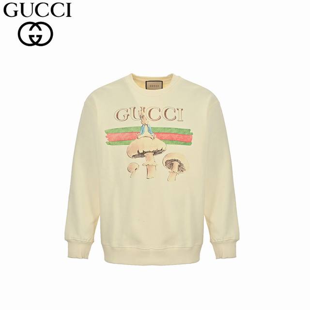 Gucci 古驰 24Fw 趣味卡通系列印花圆领卫衣 420克重纯棉面料毛圈底定制32支2*2螺纹 成衣两遍水洗处理 面料舒适亲肤无异感 定制定染面料 纺织密度