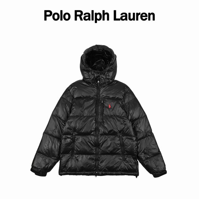 亮面 Ralph Lauren 拉夫劳伦 刺绣小标连帽羽绒服 百灵达绣花机定制万针电绣 采用进口7号针 进口绣线 保证每字饱满 立体 清晰 可称最贵绣标 国标8